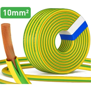 elektrický kabel Kabel - 10mm², ŽLUTOZELENÝ