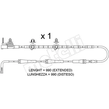 Brzdová destička Výstražný kontakt, opotřebení obložení METELLI SU.406