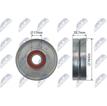 Vratná/vodicí kladka, klínový žebrový řemen NTY RNK-VW-011