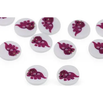 Knoflík Knoflík dětský velikost 24" 15,24 mm 120565, dinosaurus