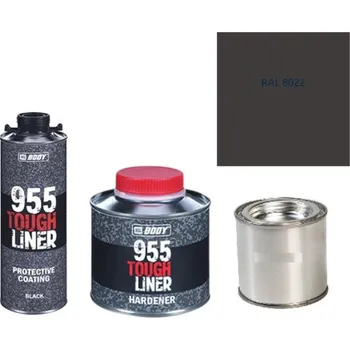 Autolak HB BODY 955 RAPTOR tough liner - 2k polyuretan textura set/báze + tužidlo + barva /RAL 8022 900ml