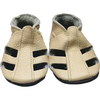 Capáčky EBOOBA Kožené capáčky s koženou podrážkou sandálky béžové 2-3 roky Béžová 25