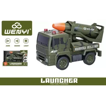 autíčko Wiky Vehicles Auto vojenské s raketou a efekty 19 cm