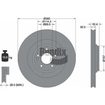 Brzdový kotouč Brzdový kotouč BENDIX Braking BDS2329HC