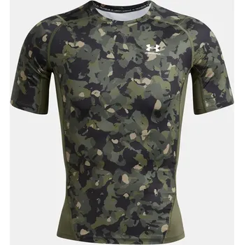 Pánské kompresní triko Under Armour Printed SS - zelené - 1386937-390 Velikosti: L