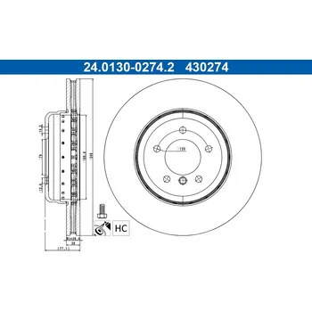 Brzdový kotouč Brzdový kotouč ATE 24.0130-0274.2