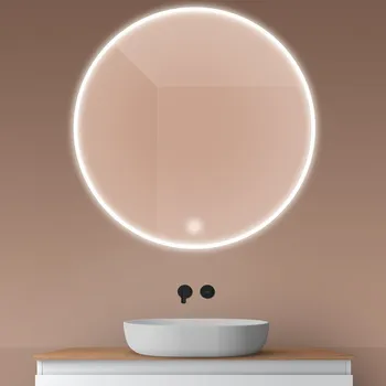 Zrcadlo Oltens Nordlis zrcadlo 100x100 cm kulatý s osvětlením s vyhřívací podložkou 64102000