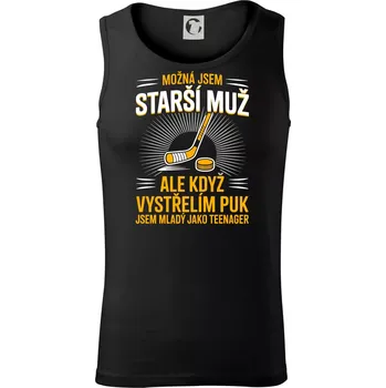 Možná jsem starší muž, ale kdyz vystrelim puk - Tílko pánské Core - XL ( Černá )