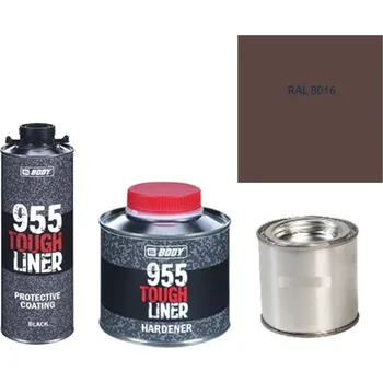 Autolak HB BODY 955 RAPTOR tough liner - 2k polyuretan textura set/báze + tužidlo + barva /RAL 8016 900ml