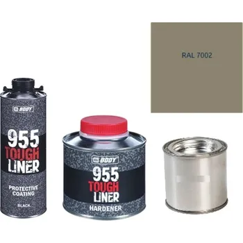 Autolak HB BODY 955 RAPTOR tough liner - 2k polyuretan textura set/báze + tužidlo + barva /RAL 7002 900ml