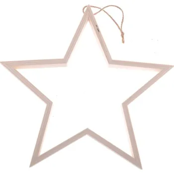 Vánoční dekorace Závěs Hvězda 28cm dřevěná, přírodní