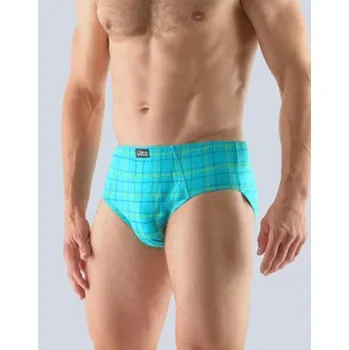 Slipy Pánské slipy se širším bokem, širší bok, šité, s potiskem 71104P - tyrkysová žlutozelená - 58/60