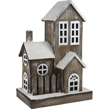 Vánoční dekorace MOREX D6547 domeček 29 x 18 x 42 cm bílá