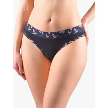 Kalhotky Dámské kalhotky bokové - brazilky, šité, jednobarevné Disco XVII 16174P - černá fialová - 46/48