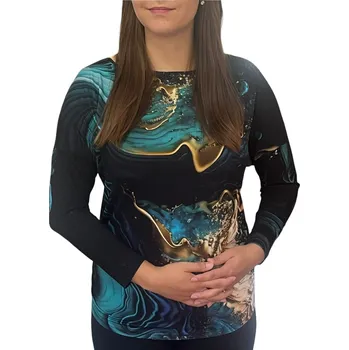 Dámská halenka Halenka Sofistik zeleno-hnědá s gumičkami na bocích velikosti Sofistik: 44