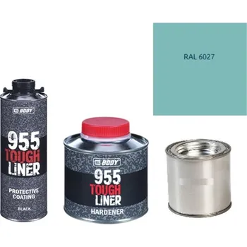 Autolak HB BODY 955 RAPTOR tough liner - 2k polyuretan textura set/báze + tužidlo + barva /RAL 6027 900ml