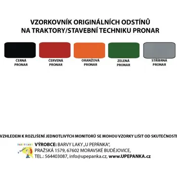 Souprava šperků U PEPÁNKA s.r.o. BARVY NA TRAKTORY PRONAR Originální odstín STŘÍBRNÁ 2-K Polyuretan, SET s tužidlem Velikost: 6,25kg SET s tužidlem