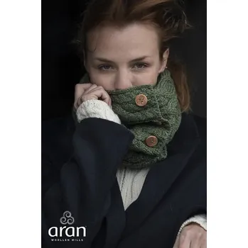 Nákrčník Aran Woollen Mills ARAN zelený vlněný nákrčník, Irsko