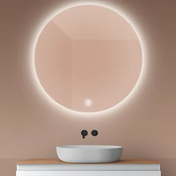 Zrcadlo Oltens Nordlis zrcadlo 100x100 cm kulatý s osvětlením s vyhřívací podložkou 64110000