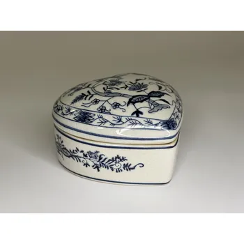 Dóza na potraviny PORCELÁNOVÁ DÓZA S VÍKEM SRDCE - CIBULÁKOVÝ VZOR