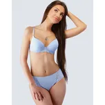 GINA dámské podprsenka push-up, šité, s krajkou, jednobarevné La Femme 17007P - pomnenková - 80C