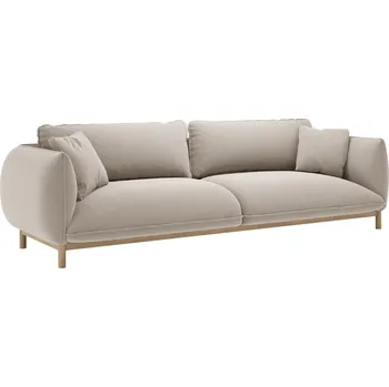 Pohovka Micadoni Světle béžová sametová čtyřmístná pohovka Ada 248 cm