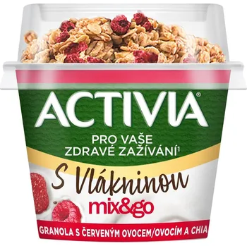 Activia Mix&Go Probiotický jogurt s granolou s červeným ovocem a chia