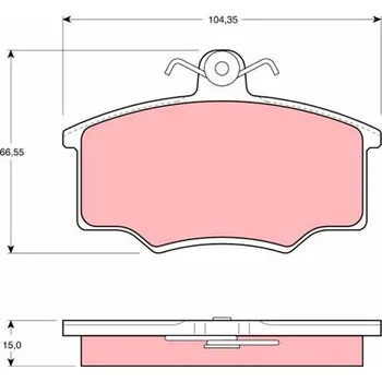 Brzdová destička Sada brzdových destiček, kotoučová brzda TRW GDB403