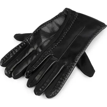 Rukavice Dámské rukavice zdobené eko kůží, dotykové, barva 2 černá