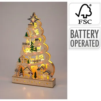 Bytová dekorace Matgroup Dekorace STROM 45cm 15LED dřev.