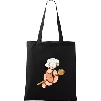 Nákupní taška Žížala kuchař (Alexis Citrine) - Taška bavlněná - 42 x 38 cm ( Černá )