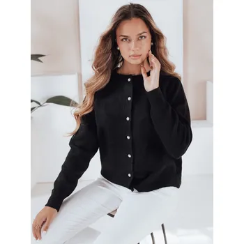 Dámské oblečení Černý dámský svetr na knoflíky SELINA s viskózou MY2512 Velikost: S/M