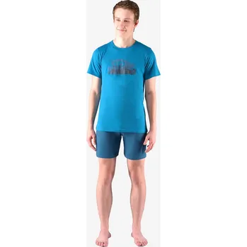 Chlapecké pyžamo GINA dětské pyžamo krátké chlapecké 69004P - měsíc petrolejová - 152/158