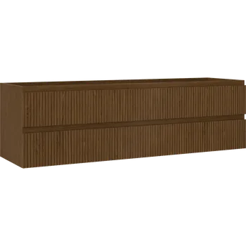 Koupelnový nábytek Mexen Rivel koupelnová skříňka pod umyvadlo 160 cm, 2 zásuvky, drážkovaná, ořech - 91A20-16047-2-BFF86 Koupelnové skříňky