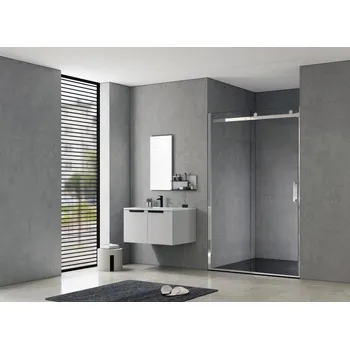 Sprchové dveře BELVER CHROM NEW, 100, Univerzální Levé / Pravé, Čiré bezpečnostní sklo - 8 mm, Chrom/Leštěný hliník (ALU) BCBELV10CCN + slevový kód, + prodloužená záruka