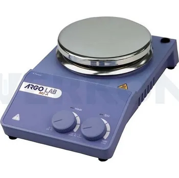 Míchačka magnetická ArgoLab, s ohřevem, Typ: M2-A, Ovládání: Analogové, Maximální kapacita [l]: 20 (H₂O), Otáčky [ot./min.]: až 1500, Pracovní plocha: Nerez ocel, Ø 135 mm, Teplotní rozsah [°C]: až 340 °C