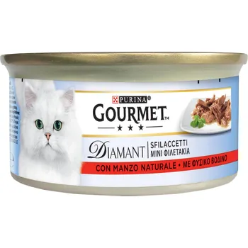 Krmivo pro kočku 48x85g Natural Beef Gourmet Diamant Wet pro kočky