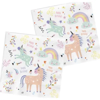 Party dekorace Folat Ubrousky HB Jednorožec 20 ks 33x33cm