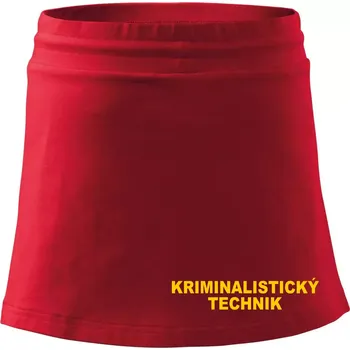 Dámská sukně Kriminalistický technik - Sportovní sukně - two in one - S ( Červená )