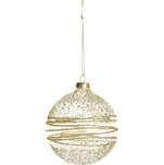 Baňka vánoční skleněná zlatá 8cm