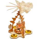 Svícen točící dřevěný 17,5x17,5x23,5cm BD-21596AN