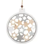 Baňka dřevěná vyřezávaná 16 cm, bílá