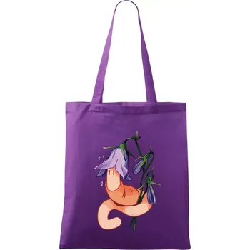 Žížala a zvonek (Alexis Citrine) - Taška bavlněná - 42 x 38 cm ( Fialová )