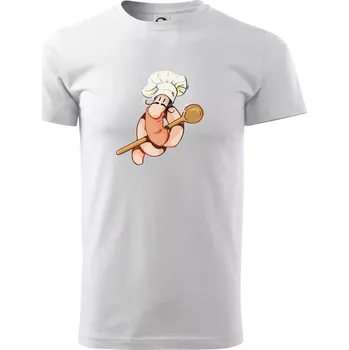 Pánské tričko Žížala kuchař (Alexis Citrine) - Triko extra velké (5-8XL) - 8XL ( Bílá )