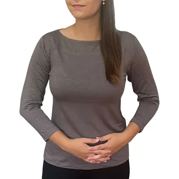 Dámská halenka Halenka UOMO & DONNA hnědozelená 3/4 rukáv (lodičkový střih) Velikosti Uomo a Donna: 36