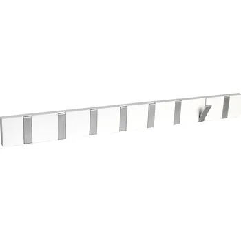 Věšák Rowico Nástěnný věšák s 8 sklopnými kovovými háčky, dub, černý/bílý, 70 cm,Confetti Barva: Bílá