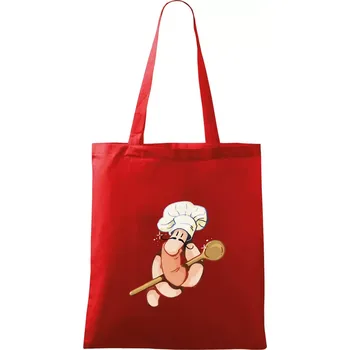 Nákupní taška Žížala kuchař (Alexis Citrine) - Taška bavlněná - 42 x 38 cm ( Červená )