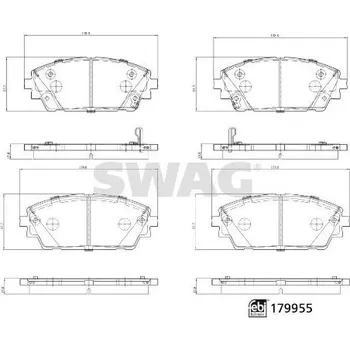 Brzdová destička Sada brzdových destiček, kotoučová brzda SWAG 33 10 5574