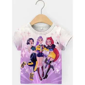 Dívčí tričko KPop Demon Hunters (Lovkyně démonů) KPop Demon Hunters dětské tričko s 3D potiskem Varianta: DX-HUT0030, Velikost: 150