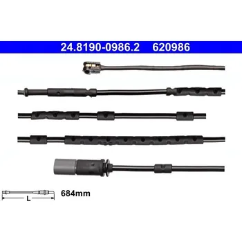 Brzdová destička Výstražný kontakt, opotřebení obložení ATE 24.8190-0986.2